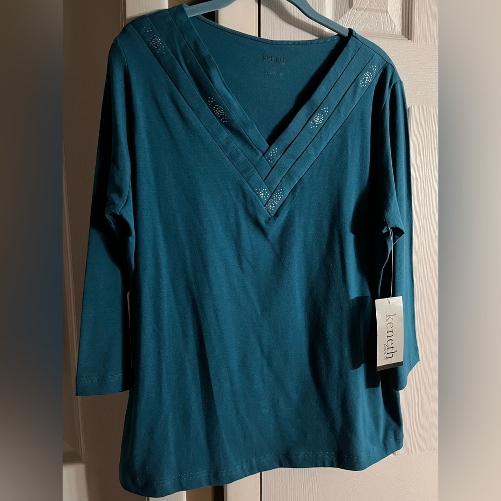 Keneth Too Teal Women's Top